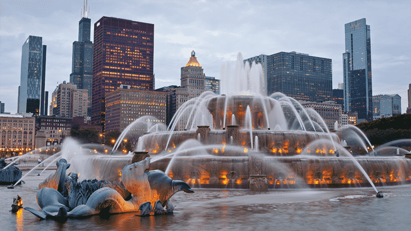 Buckingham Fountain no verão em Chicago