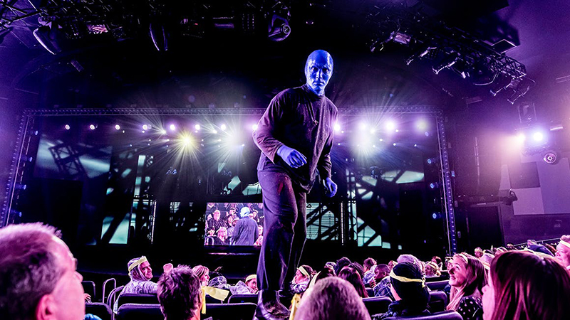 Interação no show do Blue Man Group em Nova York