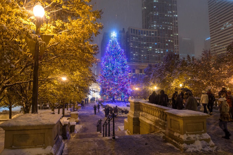 Dezembro é um dos meses com neve em Chicago