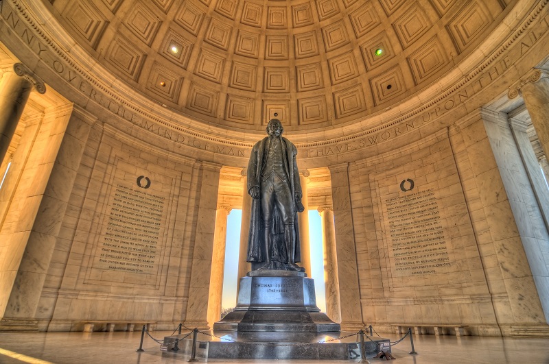 Espaço interno do Jefferson Memorial em Washington