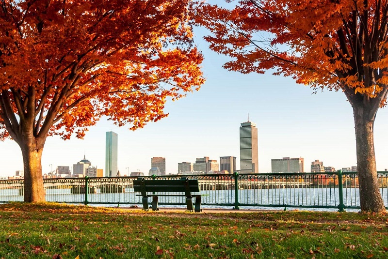 Cidade de Boston no outono