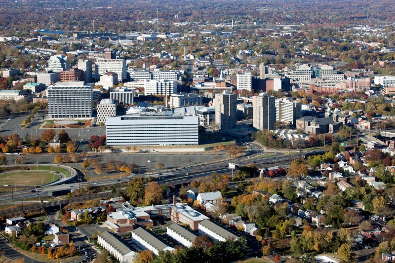 Vista ampla da cidade de Trenton em Nova Jersey