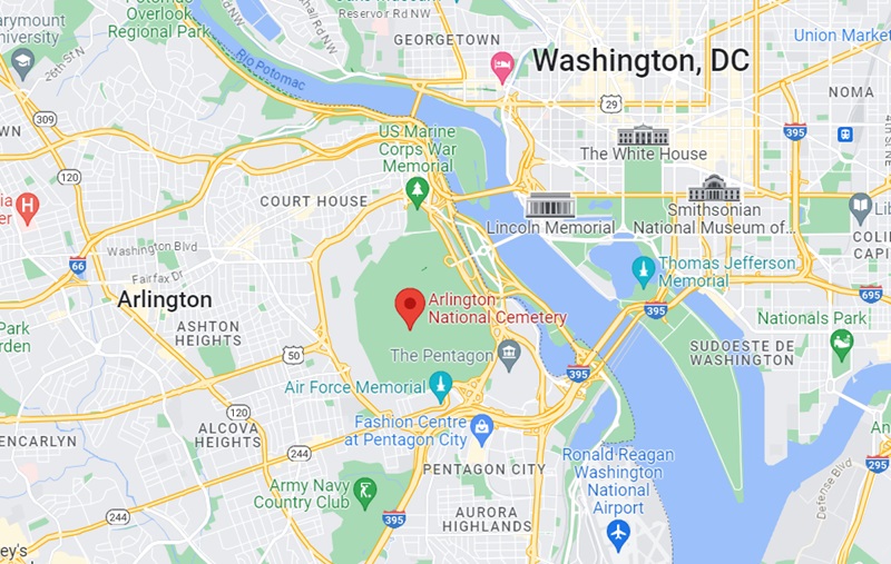 Mapa do Cemitério Nacional de Arlington