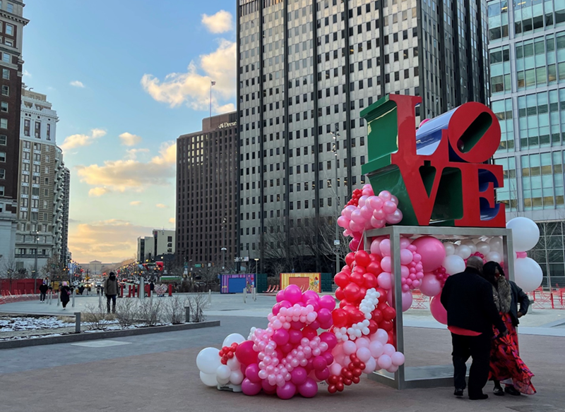 Decoração do Dia dos Namorados na Filadélfia