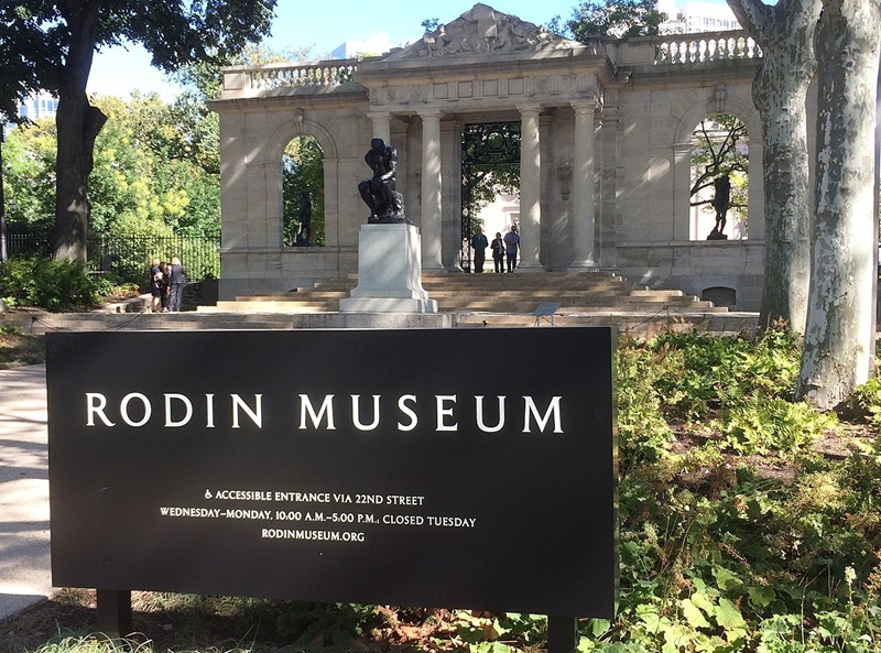 Placa de sinalização do Museu Rodin na Filadélfia