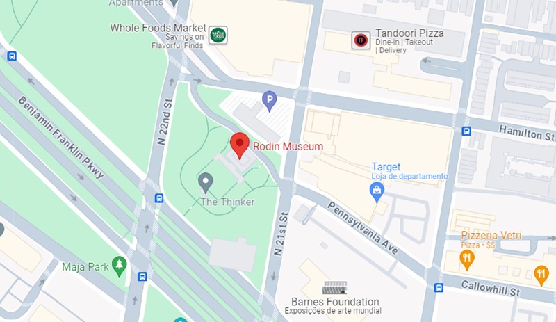 Mapa do Museu Rodin na Filadélfia