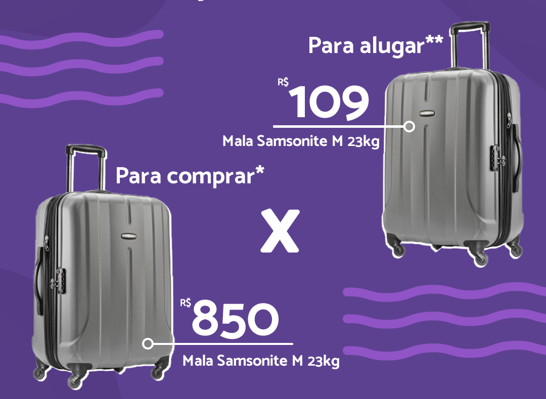 Comparação comprar X alugar malas de viagem